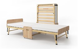 Раскладушка деревянная 200x90 см, на ламелях, нагрузка  150 кг, Основа сна MAX / цвет ДУБ - фото 200312