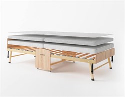 Раскладушка деревянная 200x90 см, на ламелях, нагрузка  150 кг, Основа сна MAX / цвет ДУБ - фото 200314