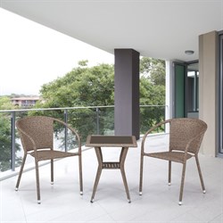 Комплект плетеной мебели из искусственного ротанга T25BY137C-W56 Light brown 2Pcs - фото 200709