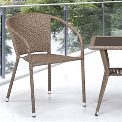 Комплект плетеной мебели из искусственного ротанга T25BY137C-W56 Light brown 2Pcs - фото 200710