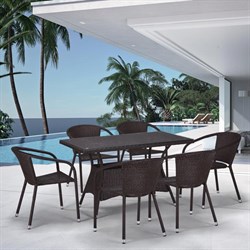 Комплект плетеной мебели T198D/Y137C-W53 Brown 6Pcs - фото 200891