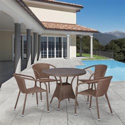 Комплект плетеной мебели T197AT/Y137C-W56 Light brown 4Pcs - фото 201035