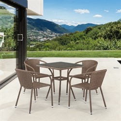 Комплект плетеной мебели T282BNT/Y137C-W56 Light Brown 4Pcs - фото 201321