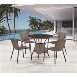 Комплект плетеной мебели T197ANS-W53/Y137C-W53 Brown 4Pcs - фото 201322