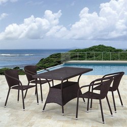 Комплект плетеной мебели T198D/Y137C-W53 Brown 4Pcs - фото 201362