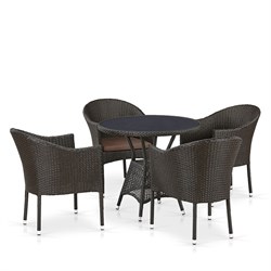 Комплект плетеной мебели T707ANS/Y350-W53 4Pcs Brown - фото 201467