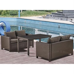 Обеденный комплект плетеной мебели с диванами T256A/S59A-W53 Brown - фото 202217