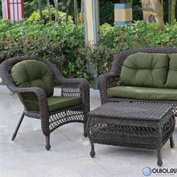 Плетеный комплект для отдыха из искусственного ротанга LV-520BG Brown-Green - фото 203331