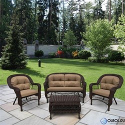 Плетеный комплект для отдыха из искусственного ротанга LV-520BB Brown-Beige - фото 203887