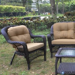 Плетеный комплект для отдыха из искусственного ротанга LV-520BB Brown-Beige - фото 203888