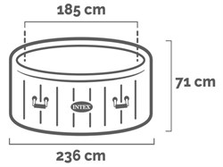 Intex 28412 Надувной СПА бассейн / Бассейн -джакузи PureSpa Bubble Therapy / 236x71 см - фото 204487