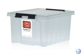 Ящик пластиковый с крышкой "RoxBox" 8 л, прозрачный 340х230х160см