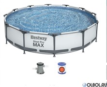 Бассейн каркасный  Steel Pro MAX Bestway 56416 + фильт насос (366х76см)