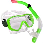 E33109-2 Набор для плавания юниорский маска+трубка (ПВХ) (зеленый)