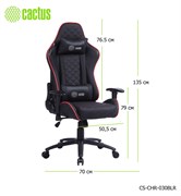 Кресло игровое Cactus CS-CHR-030BLR цвет: черно-красный, обивка: эко.кожа, крестовина: металл пластик черный