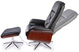 Массажное кресло /TV-кресло Calviano 95 с пуфом (черное, массаж)