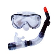 E39248-4 Набор для плавания взрослый маска+трубка (ПВХ) (черный)