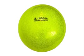 Мяч для художественной гимнастики однотонный, d=15 см (желтый с блестками)