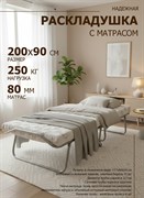 Раскладушка с матрасом на ламелях 200 х 90 см, нагрузка 250 кг / Релакс №3