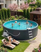 Надувной SUP-бассейн IPOOLGO 500 х 160 см / песочный фильтр, лестница, переходники, песок / 5015PRO