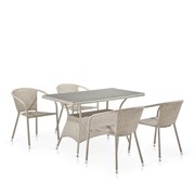 Комплект плетеной мебели T198D/Y137C-W85 Latte (4+1)