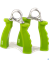 Эспандер кистевой пружинный ES-301, пара, жесткая ручка, зеленый - фото 168179