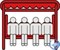 Качели садовые Эдем Люкс  бордовый (со светлым каркасом) с АМС (труба 76мм) (277х170х188) - фото 170182