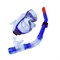 E39248-1 Набор для плавания взрослый маска+трубка (ПВХ) (синий) - фото 182876