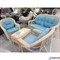 Плетеный комплект для отдыха из искусственного ротанга  LV-520 White-Blue - фото 203097